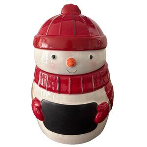 St. Nicholas Square 10” Snowman Cookie Jar with Write On Chalkboard Pre-owned
